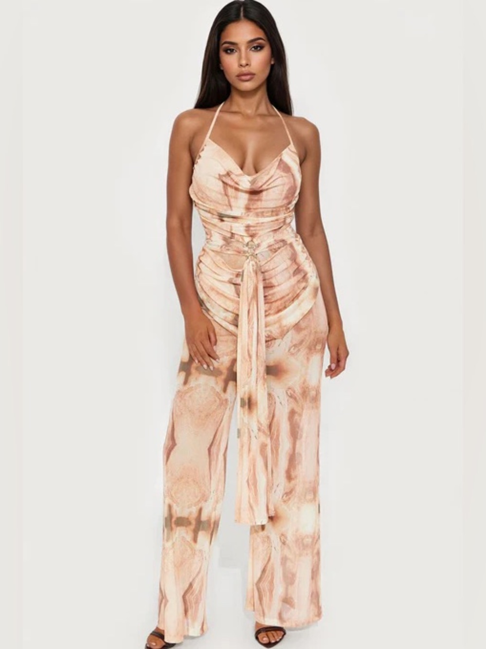 Magical Moment Mesh Halter Wide Leg Jumpsuit NEW 🏷️
